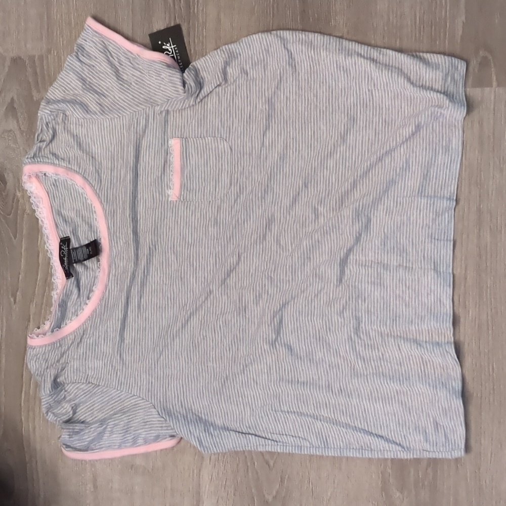 Rene Rofè gray white pink sleepwear top size XL